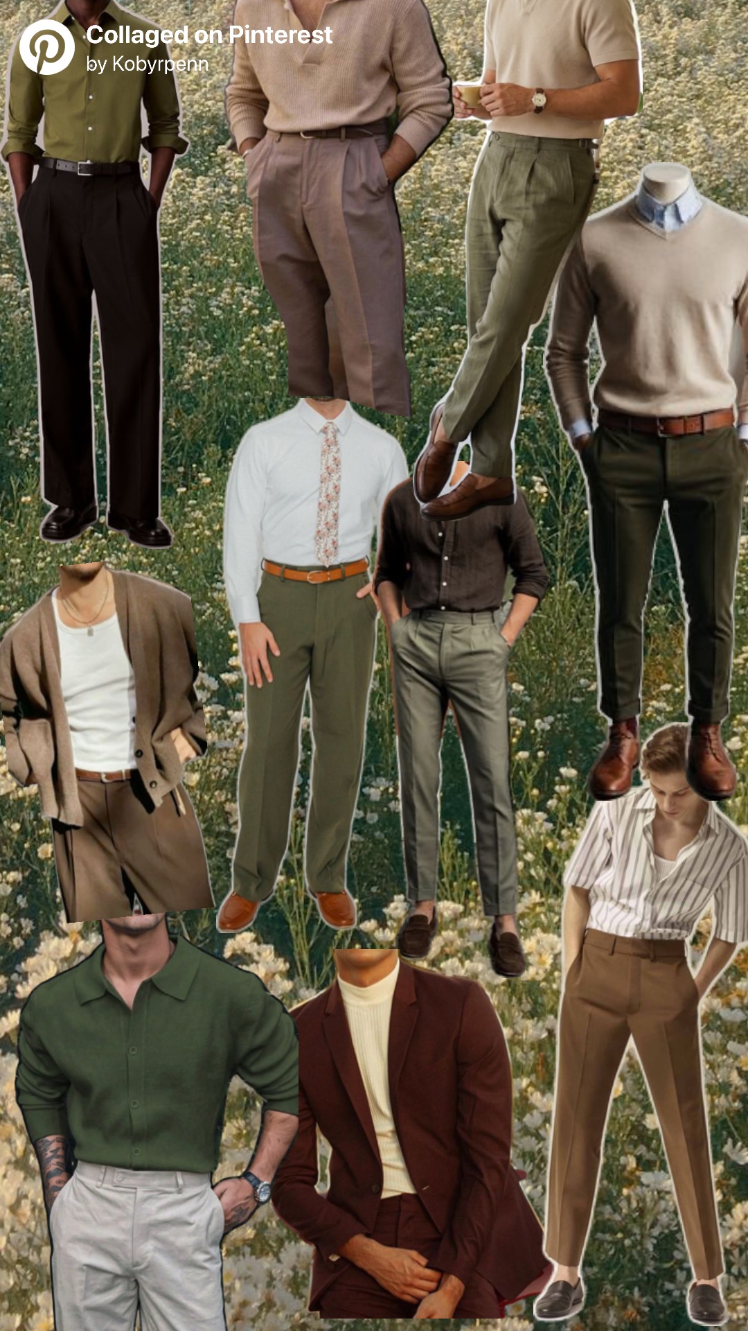 Attire inspiration mood board — warm earth-tone garden party looks